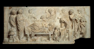 Funebre Bas reliefmarmorceremoni i Venedig i början av 1500-talet Paris, Louvren av Venetian School
