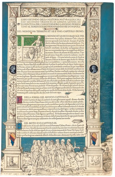 "Historia Naturalis" av Plinius den äldre, 1476 av Venetian School