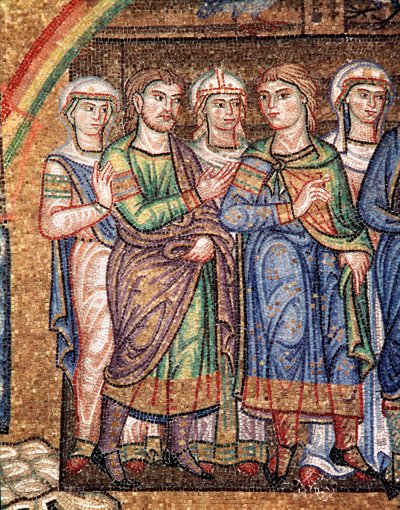 Noas liv, Noas söner (mosaikdetalj av Veneto Byzantine School