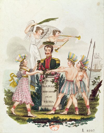 Populära bilder som hyllar Bolivar, ca 1840 av Venezuelan School