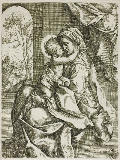 Madonna med barn och Sankt Josef av Ventura Salimbeni