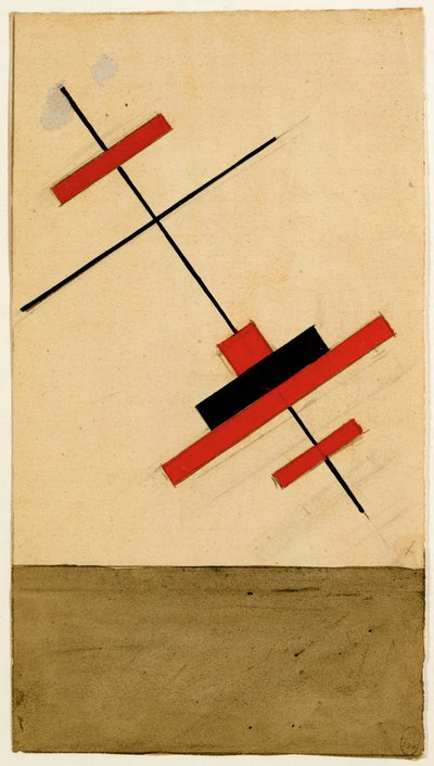 Festdekoration för Vitebsk (gouache, tusch på papper) av Vera Ermolaeva