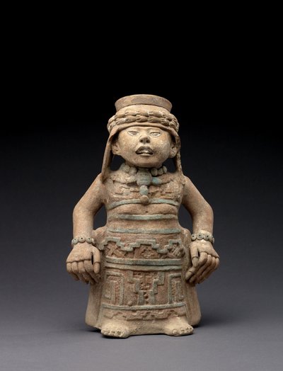 Stående kvinnlig figur, 600-900 (terrakotta med pigment) av Veracruz Veracruz
