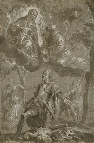 Jungfrun och barnet med Saint Francis och Saint George, av Veronese