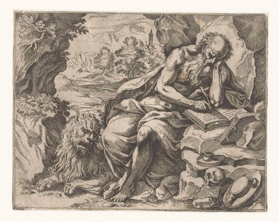 Saint Hieronymus i vildmarken av Vespasiano Strada (attributed to)
