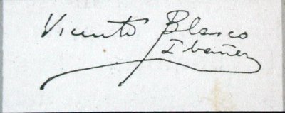 Författarens signatur (bläck på papper) av Vicente Blasco Ibanez