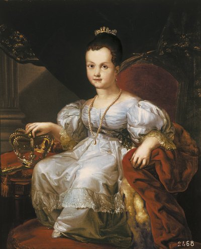 Porträtt av Isabella II som barn (olja på duk) av Vicente Lopez y Portana