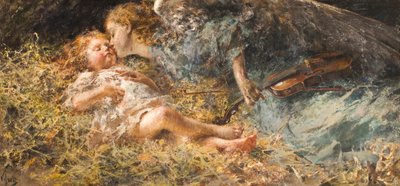 Musikerängeln Målning av Vincenzo Irolli (1860-1949) 1900 privat samling av Vicenzo Irolli
