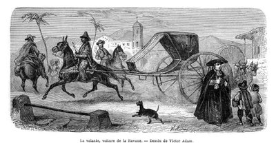 Carriage, Havanna, Kuba, 1859. av Victor Adam