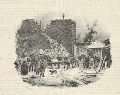 Vedeldningsplats, 1800-tal av Victor Adam