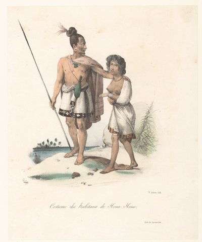 Kläder för invånarna i Houa-Houa (Nya Zeeland) Costume des habitans de Houa-Houa (titel på objekt) Exploration of the Astrolabe (serietitel) Voyage de découvertes de l