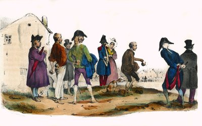 Martin, bollspelaren. I "" Album Grotesque, Choices of Outstanding Types", illustrationer av Victor Adam, Paris, cirka 1850. av Victor Adam