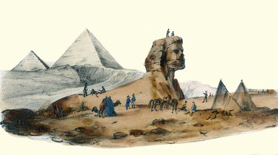 Den franske översten i Egypten. i "" Album Grotesque, Choices of Remarkable Types", illustrationer av Victor Adam, Paris, cirka 1850. av Victor Adam