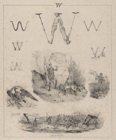 Bokstaven W: Washington, Wagram, Waterloo, 1833. av Victor Adam