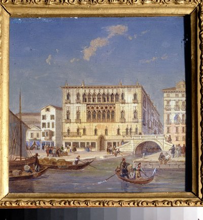 ""Vue de Venise: le palais Bernardo"" (Utsikter över Venedig. Palazzo Bernardo) Målning av Jean-Victor (Jean Victor) Vincent Adam (1801-1867) Statens konstmuseum från 1800-talet, Tula, Ryssland av Victor Adam