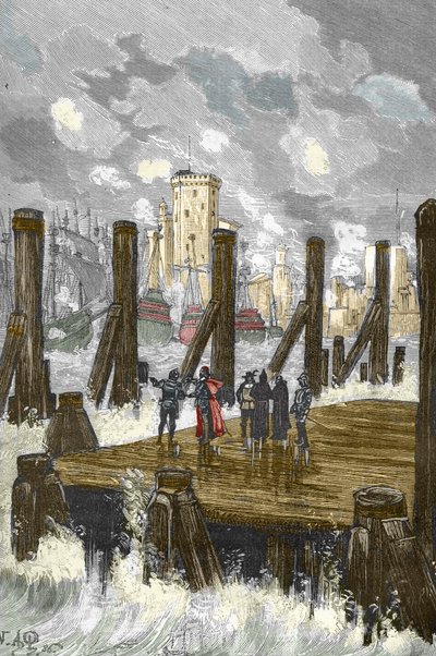 Siege de la Rochelle (1627-1628): "" Kardinalen av Richelieu (1585-1642) på La Rochelles dammen, under belägringen av staden, place d