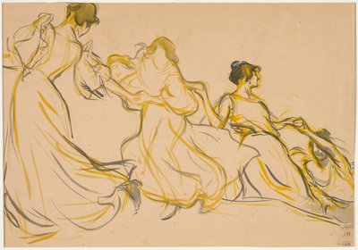 Studie för utsmyckning av Salle des Fêtes för La Mairie du 11e arrondissement de Paris av Victor Emile Prouve