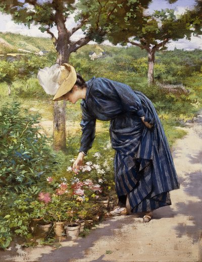 Lady in a Garden, 1887 av Victor Gabriel Gilbert