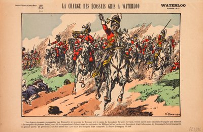 Anklagelse för Royal Scots Greys vid slaget vid Waterloo, c.1920 av Victor Huen