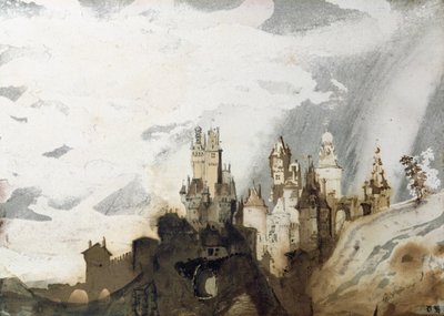 Le Gai Chateau (penna och bläck, tvätt och wc på papper) av Victor Hugo