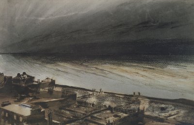 Marine-Terrace, Jersey, 1855 (kol, penna och gouache på papper) av Victor Hugo