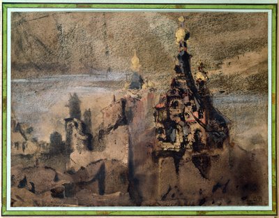 Minne av Spanien, 1850 (bläcktvätt och gouache på papper) av Victor Hugo