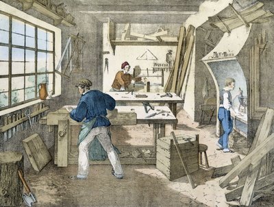 Snickaren, litho av Janson. 1800-talet. av Victor Janson