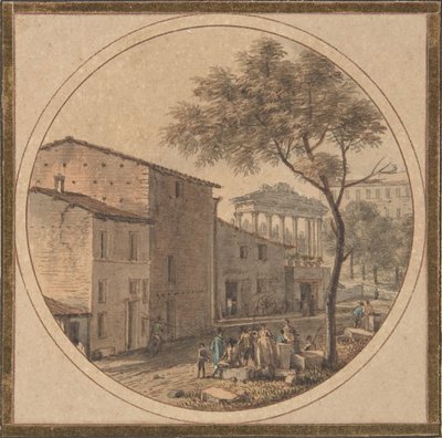 Utsikt över Forum Romanum med Saturnustemplet i bakgrunden, n.d.. av Victor Jean Nicolle