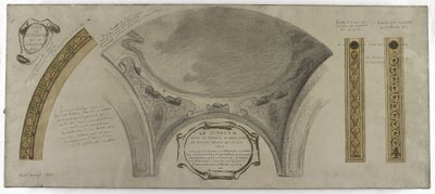 Skiss till Galerie Lobau, Hôtel de Ville, Paris: Ornamentalt projekt för en kupol av Victor Jean Pierre Maziès