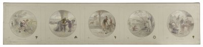 Skiss för Lobau-galleriet i Paris stadshus: Jordbruk. Handel. Industri. Konst. Science, år 1890 (blyerts, olja på duk) av Victor Jean Pierre Maziès