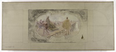 Skiss för Lobau-galleriet i Paris stadshus: La Patrie av Victor Jean Pierre Maziès