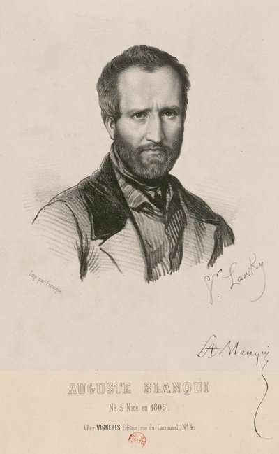 Porträtt av Louis-Auguste Blanqui 1805-1881, 1849. av Victor Larsky