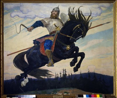 Ilya Muromets (Elie av Murom) (Ilya Muromets). Rysk legendarisk hjälte. Målning av Viktor Mikhailovich Vasnetsov (1848-1926), olja på duk av Victor Mikhailovich Vasnetsov
