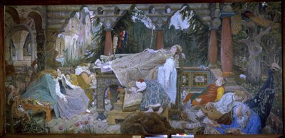 Törnrosa (Traditional Tale) - Törnrosa - Målning av Viktor Mikhaylovich Vasnetsov (1848-1926), olja på duk av Victor Mikhailovich Vasnetsov