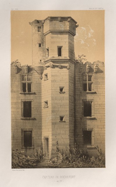 Pittoresk arkitektur eller monument från 1400-talet. Och XVI. Århundraden: Slott i Frankrike av XV och XVI århundraden: Pl. 69, Château de Rochefort (Côte d