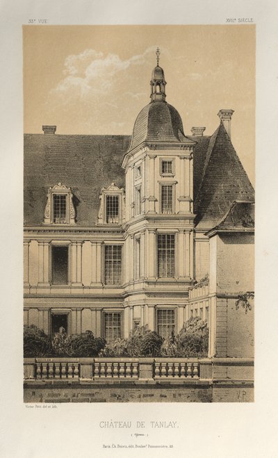 Pittoresk arkitektur eller monument från 1400-talet. Och XVI. Århundraden: Chateaux De France av XV och XVI århundraden: Pl. 33, Château De Tanlay (Yonne) av Victor Petit