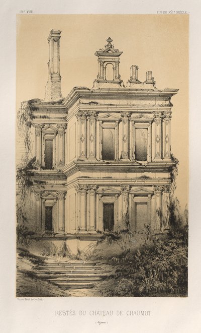 ...pl. 19, Remains of Chateau De Chaumot Yonne, 1860. av Victor Petit