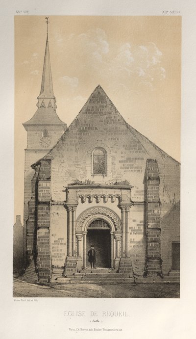 ...pl. 58, Requeil Sarthes kyrka, 1860. av Victor Petit