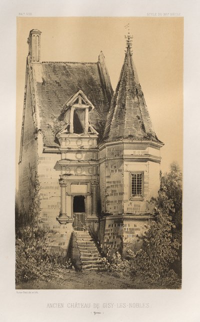 ...pl. 86, Tidigare slottet Gisy-Les-Nobles Yonne, 1860. av Victor Petit