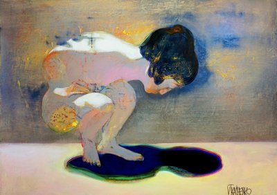 Kontemplativ abstrakt figur av Victor Tkachenko