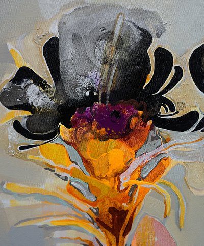 Dramatisk abstrakt blomsterkonst av Victor Tkachenko