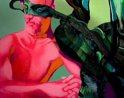 Den surrealistiske mannen med den gröna masken av Victor Tkachenko