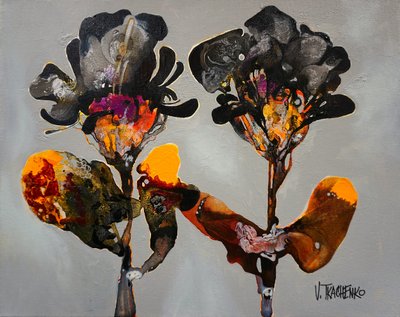 Färgsprakande abstrakta blommor av Victor Tkachenko