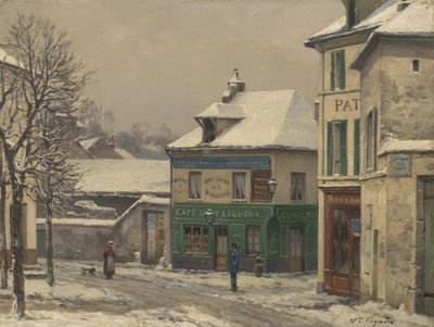 Snöeffekt i förorterna, c.1875-85 av Victor Vignon
