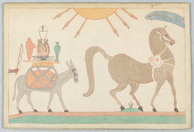 Hästen och åsnan, Illustration för Aesops fabler av Victor Wilbour
