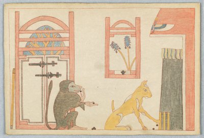 Apan och katten, Illustration för Aesops fabler av Victor Wilbour