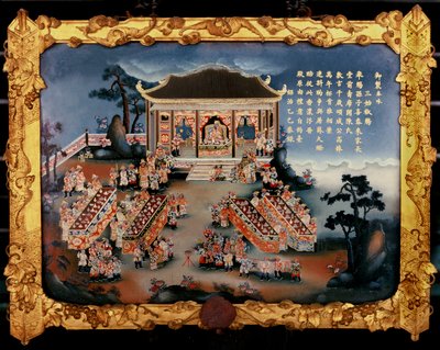 Hofliv - en fest (måla på glas) av Vietnamese School