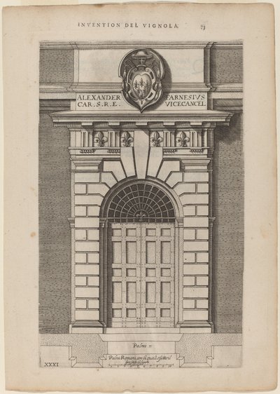 Dörröppningen till Farnese Palace av Vignola