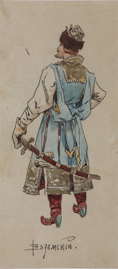 Kostymdesign för operan The Merchant Kalashnikov av A. Rubinstein, 1901 av Viktor Andreyevich Simov