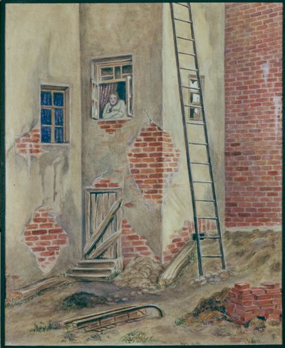 Scenografi för pjäsen The Lower Depths av M. Gorky, 1902 av Viktor Andreyevich Simov